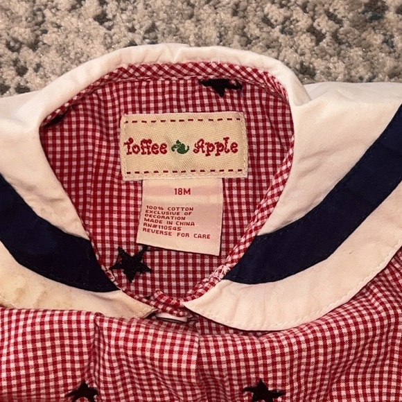 Toffee Apple Bubble Onesie Size 18 months Patriotic American 🇺🇸 Summer Outfit - Picture 6 of 8